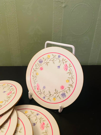 Johnson Cloverleaf Traditional Floral Coasters Set of 6