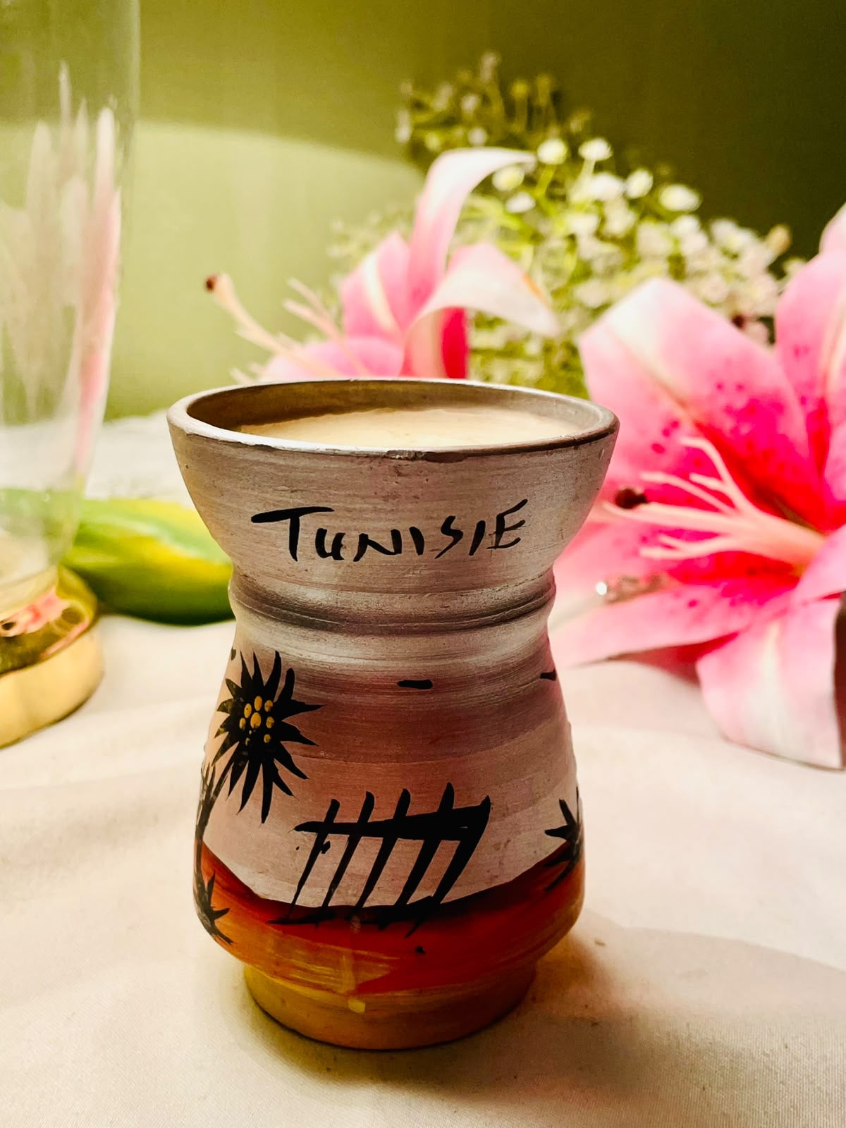Tunisie Hand-Painted Ceramic Floral  Burner 11cm