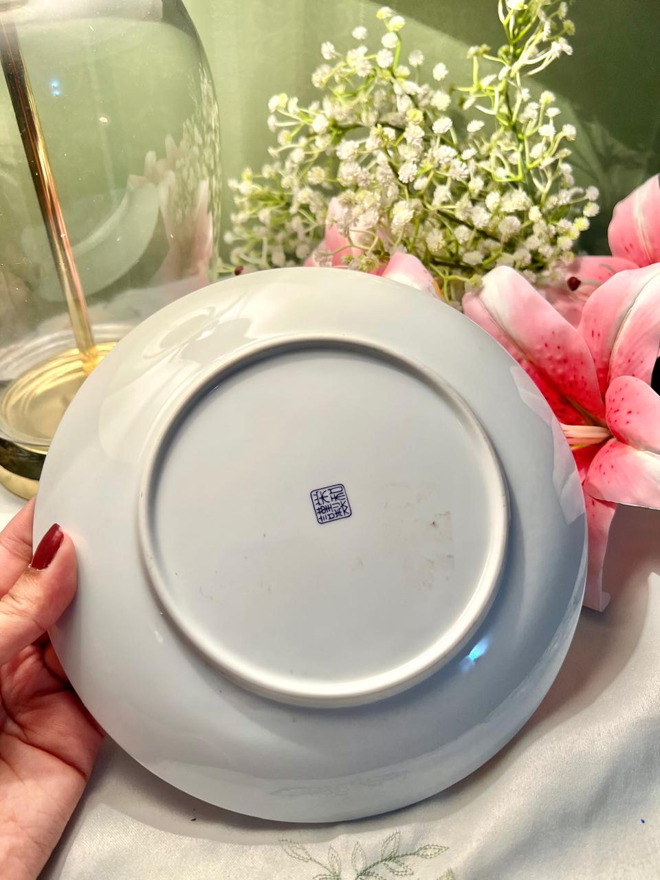 (RARE FIND) Blue & White Peacock Decorative Wall Plate 20cm