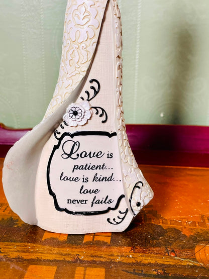 Vintage Lady Holding Heart Love Figurine – 9 Inch