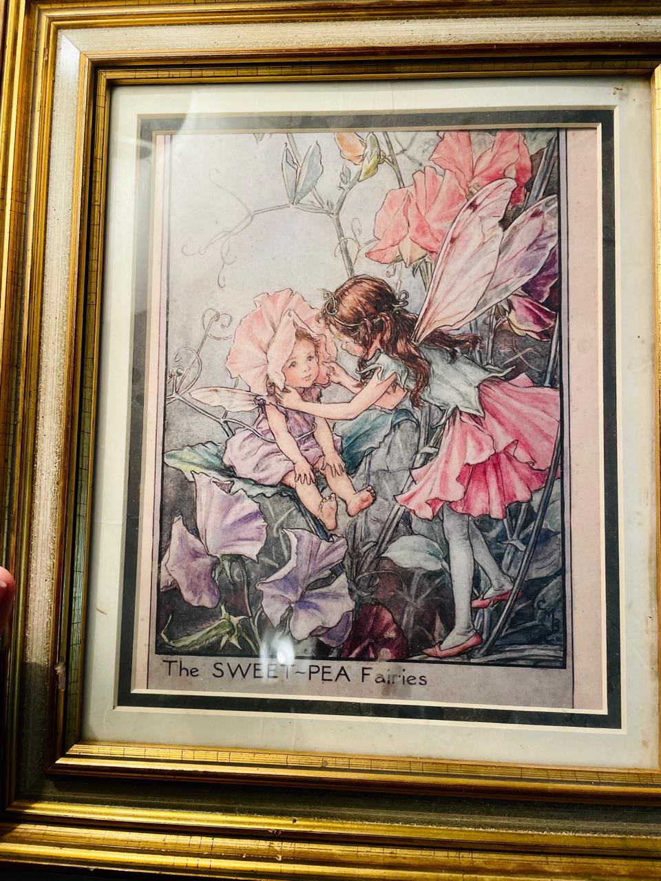 The Sweet-Pea Fairies Framed Painting Gold-Tone Frame 40 cm