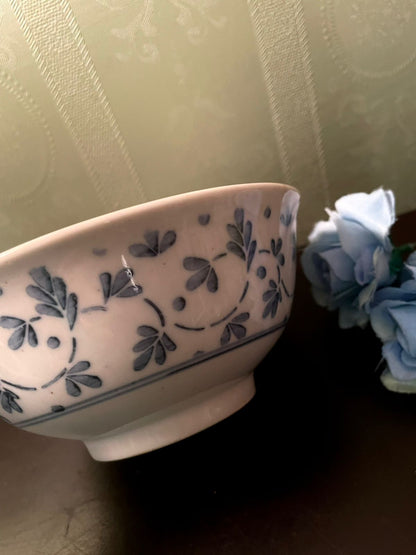 Blue & White Floral Ceramic Serving Bowl 6 Inch
