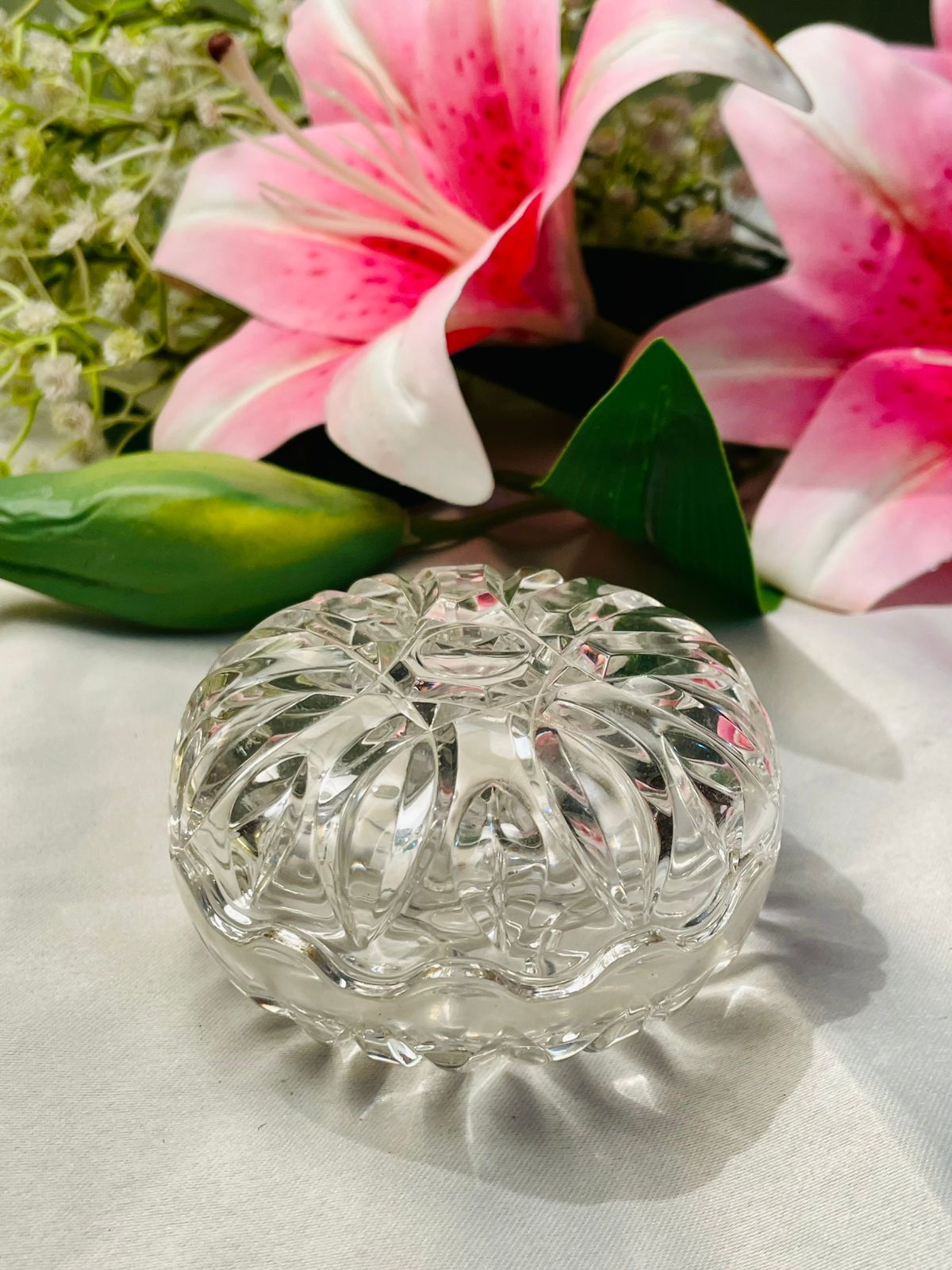 Crystal Scalloped candy jar , 10cm