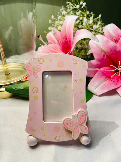 Pink Butterfly Mini Photo Frame 9 cm