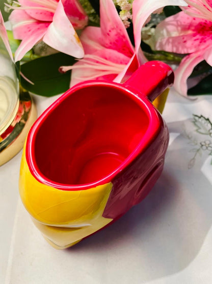 Red Yellow Character Face Sculptural Mug 9 cm