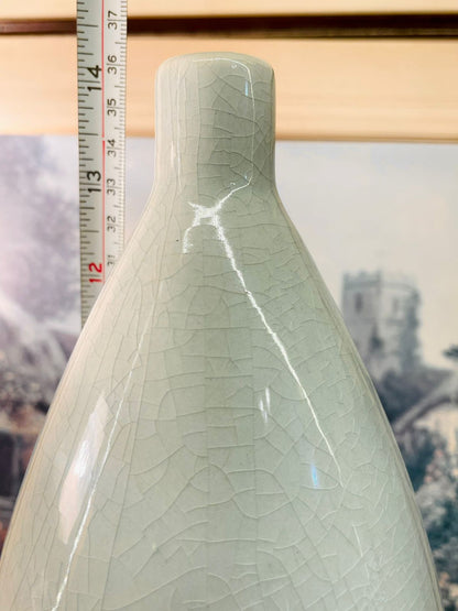 Tall Ceramic Vase Crackle Glaze Minimal Luxury Decor