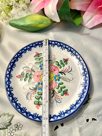 J. Arpo Hand Painted Floral Ceramic Decorative Plate – 6 Inch