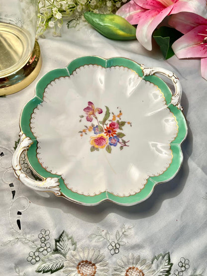 Crescent England Floral Handled Serving Dish – 10 Inch