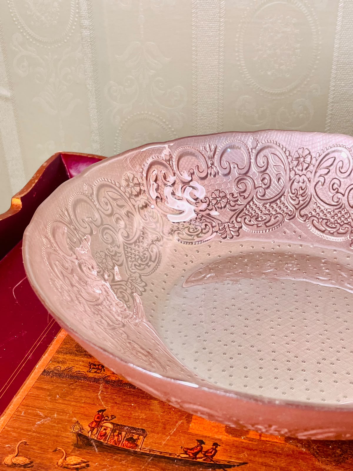 Ornate Clear Crystal Decorative Center Bowl 11"