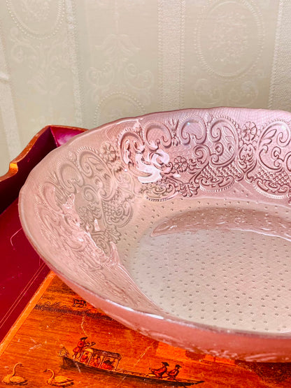 Ornate Clear Crystal Decorative Center Bowl 11"