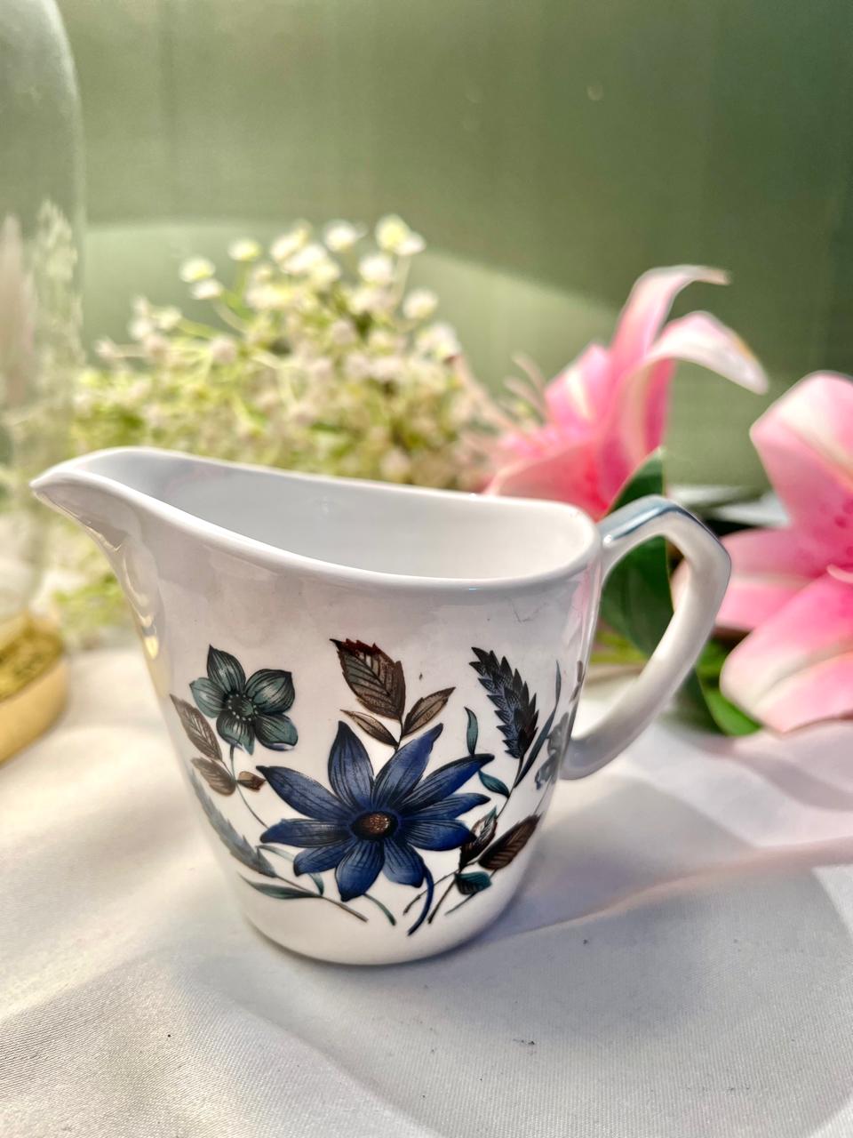 Alfred Meakin Glo-White Ironstone Floral Cream Jug 3.5"