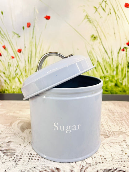 Vintage Grey Tea & Sugar Kitchen Canister Set
