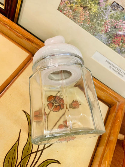 Set of 3 Heart-Top Glass Storage Jars – Airtight, White Ceramic Lids