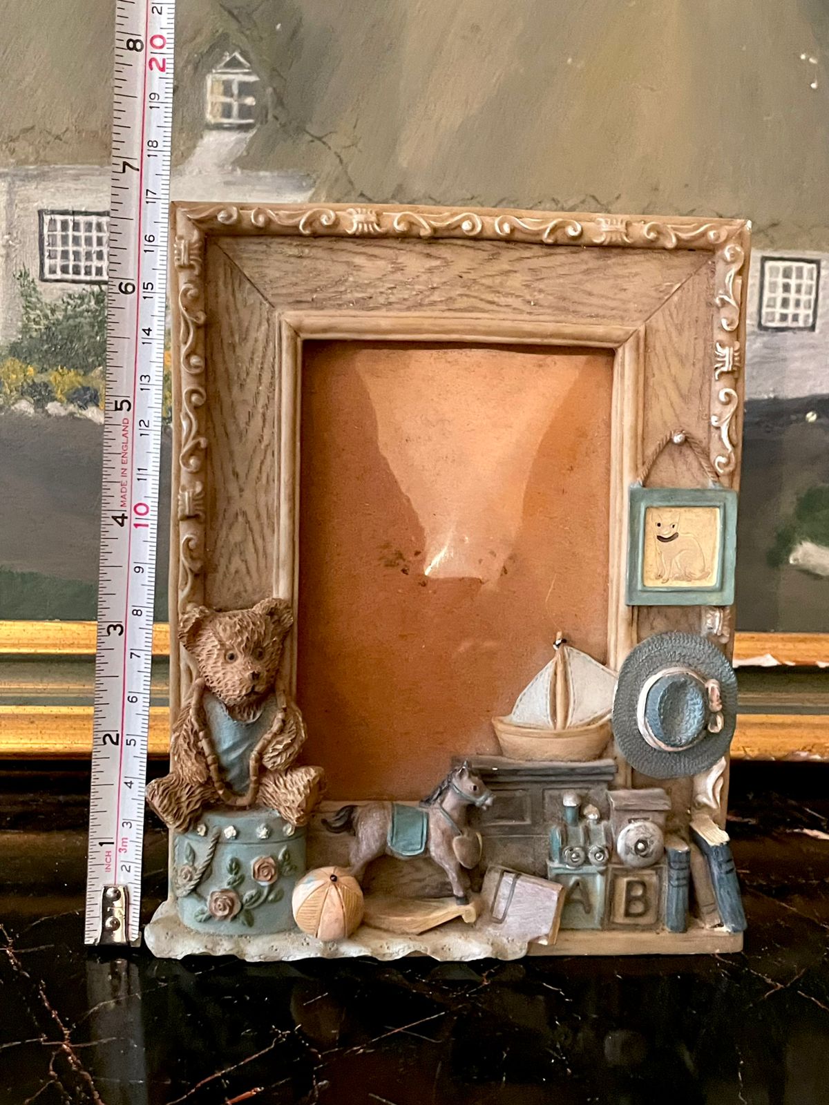 Vintage Toy Chest Photo Frame – Resin Collectible (England)