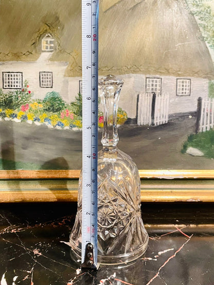 Vintage Crystal Cut Glass Hand Bell