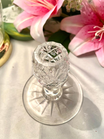 Vintage Cut Crystal Candlestick Holder Approx. 11 cm Tall