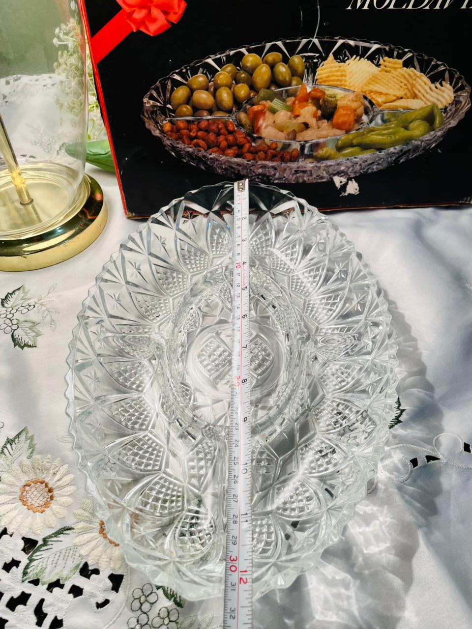 Moldavia 5-Compartment Crystal Serving Platter 12 inch Box Pack