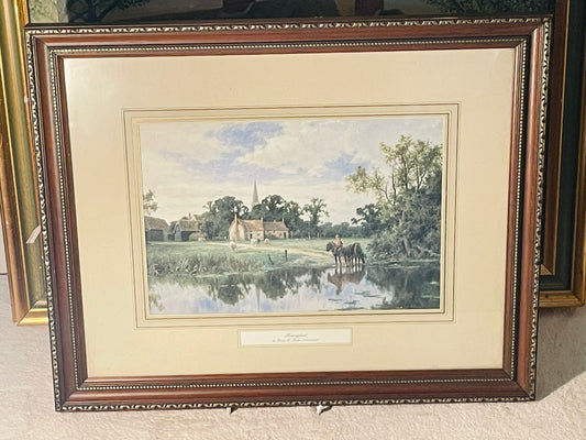Harvesting Framed Print by Henry H. Parker – Vintage Landscape Wall Art | Countryside Scene Decor in Pakistan