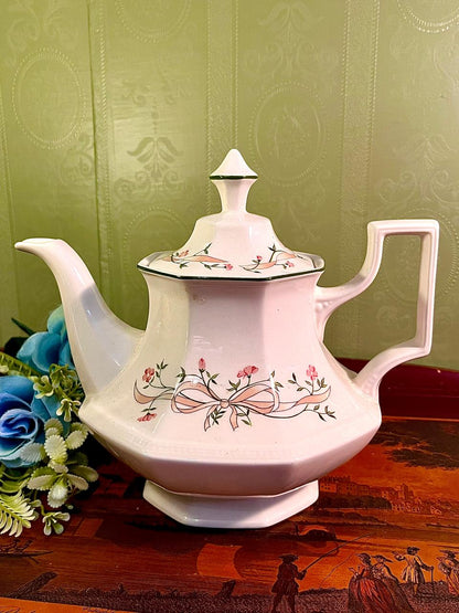 Johnson Bros Eternal Beau Geometric Ceramic Teapot 19 cm