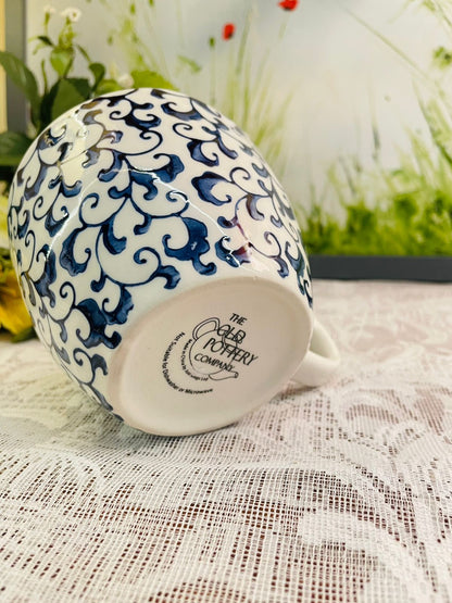 Vintage Blue & White Ceramic Teacup | Old Pottery Company