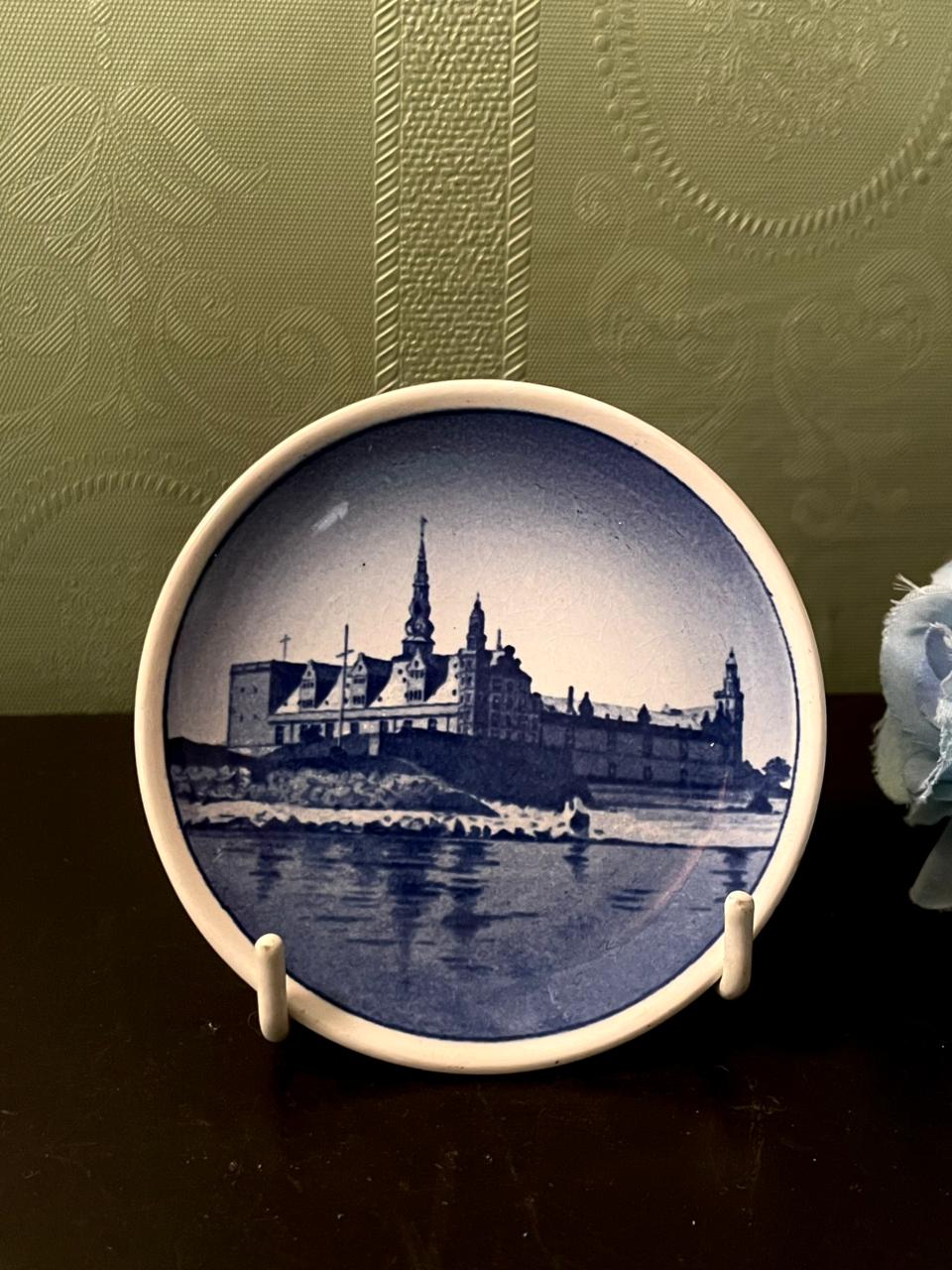 Denmark Kronborg Slot Mini Blue Decorative Plate 3 Inch