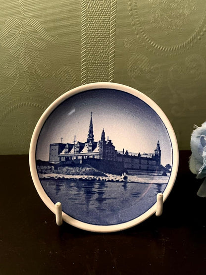 Denmark Kronborg Slot Mini Blue Decorative Plate 3 Inch
