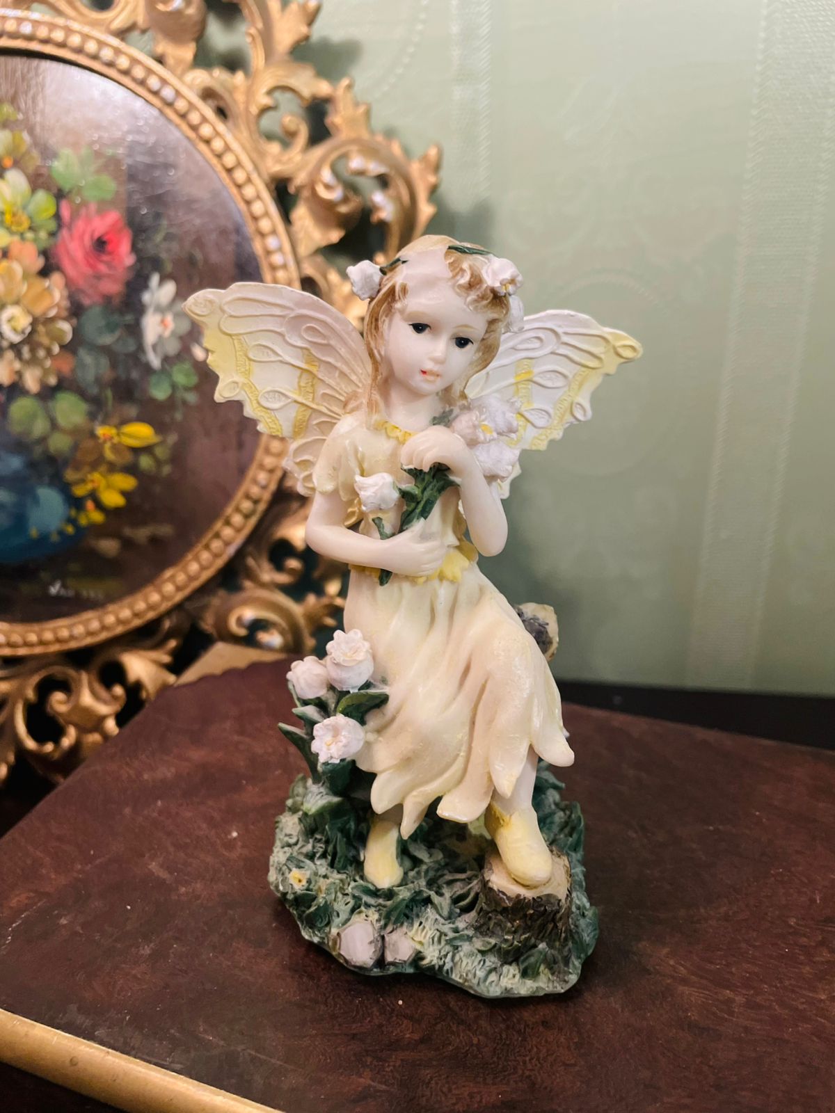 Vintage Fairy Figurine 4 Inch Floral Angel Collectible