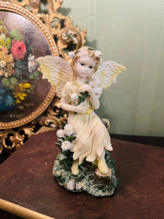 Vintage Fairy Figurine 4 Inch Floral Angel Collectible