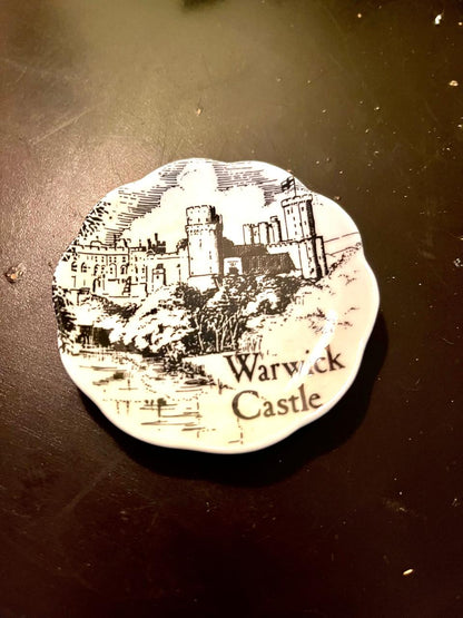 Vintage Warwick Castle Souvenir Mini Dish 8 cm England