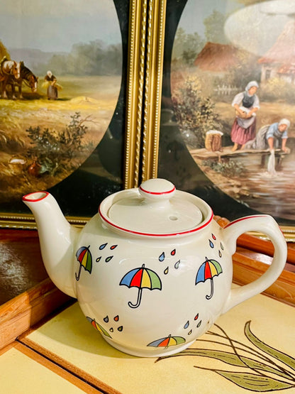 Vintage Umbrella Pattern Teapot – Made in England