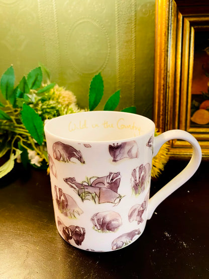 Wild in the Country Badger Fine Bone China Mug 4.5 Inch