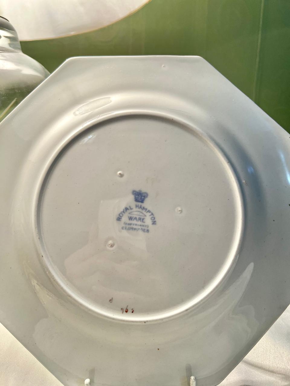 Royal Hampton Ware Floral Octagonal Wall Plate 23cm