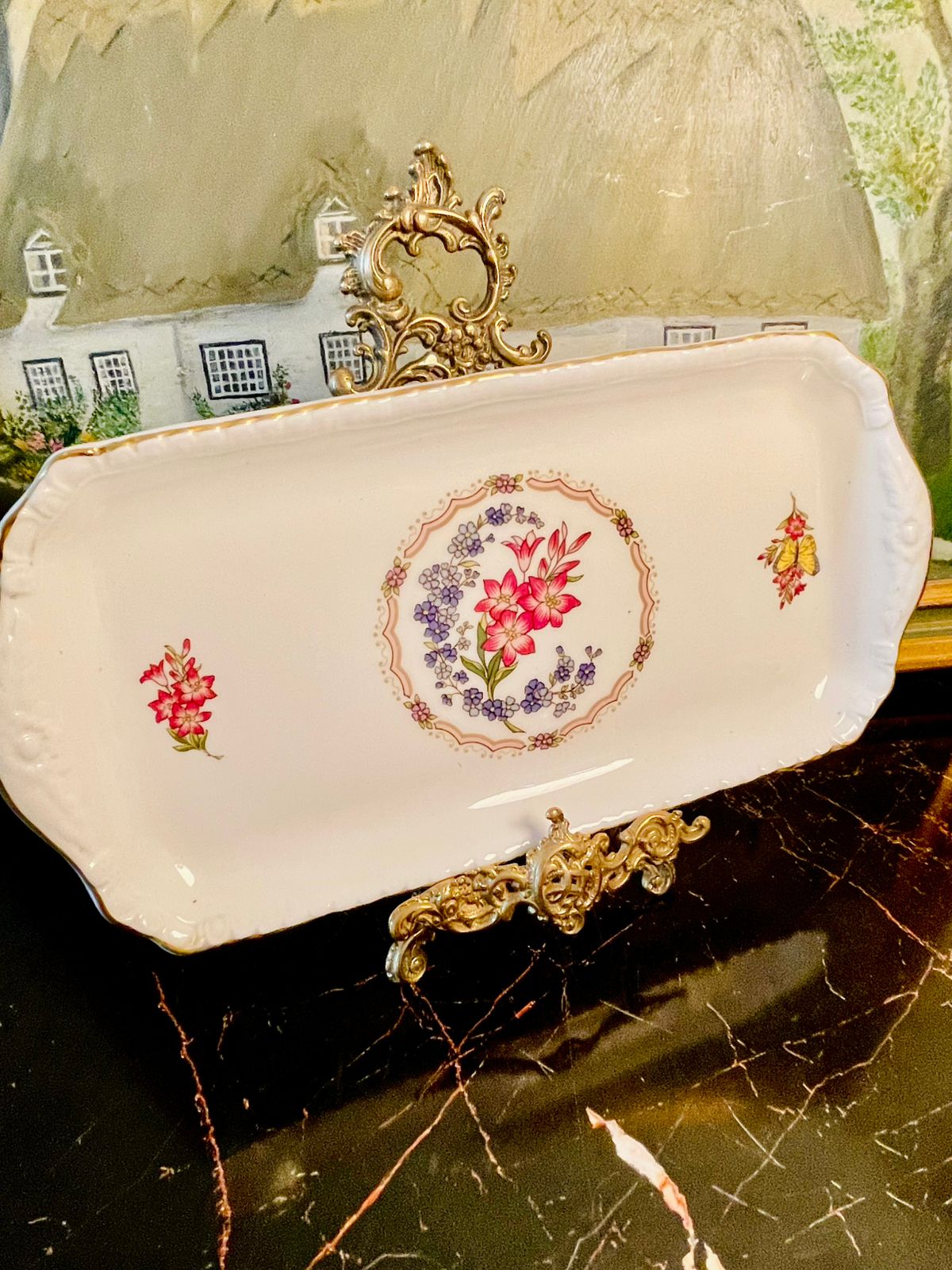 Coalport Fine Bone China Floral Serving Tray – Made in England (11–12 Inches)