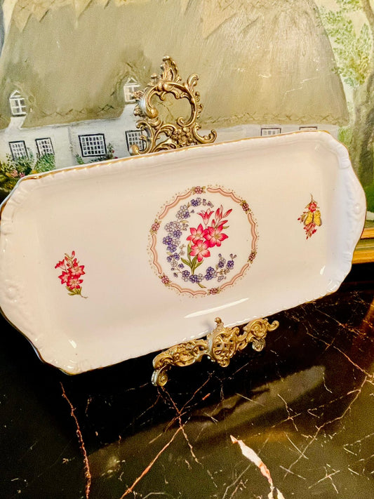 Coalport Fine Bone China Floral Serving Tray – Made in England (11–12 Inches)