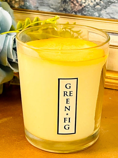 Green Fig Scented Glass Candle Home Decor Accent