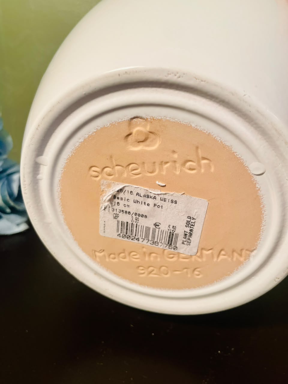 Scheurich Alaska White Ceramic Planter Pot – 16cm Made in Germany
