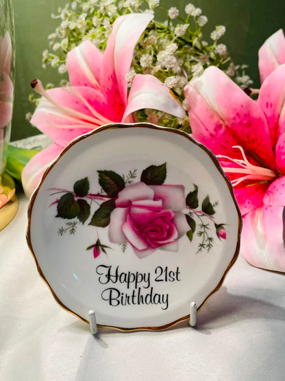 Heritage Regency 21st Birthday Bone China Plate Approx. 10 cm