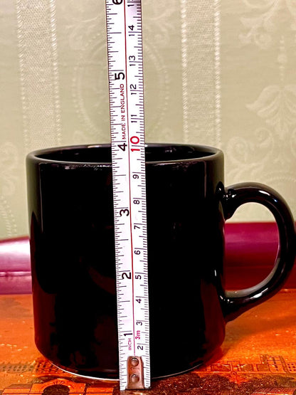 Classic Glossy Black Ceramic Coffee Mug – 4"