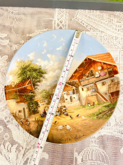 Vintage Seltmann Weiden Village Wash Day Plate 1987 7.5 inch