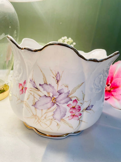 Norcroft Fine Bone China Floral Planter 6.5 in