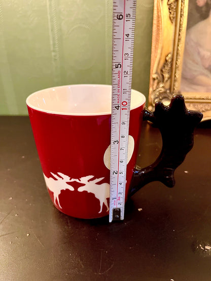 Red Moose Ceramic Coffee Mug 4 Inch