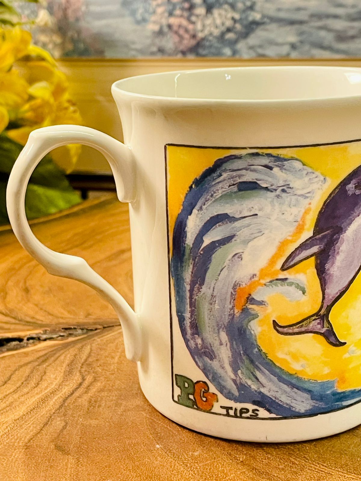 WWF Dolphin & Panda Vintage Mug | Sally Dodd Art Cup