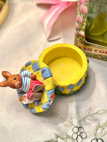 Vintage Teddy Bear Trinket Box Approx. 5 cm