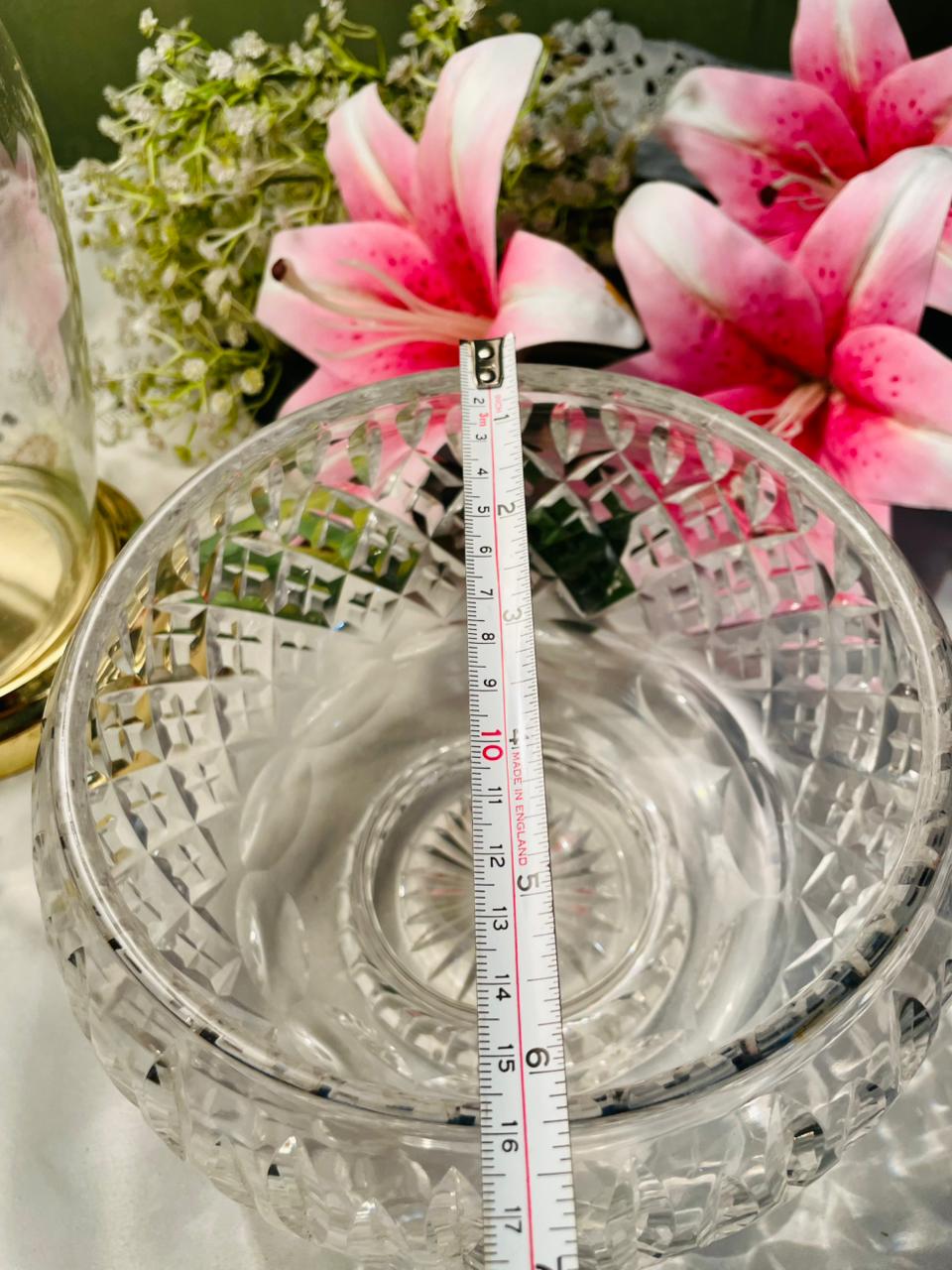 Vintage Crystal Footed Serving Bowl 6.5 in