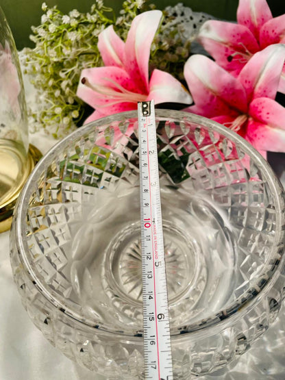 Vintage Crystal Footed Serving Bowl 6.5 in