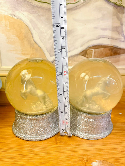 Unicorn Snow Globe - Elegant Silver Base - Magical Home Decor