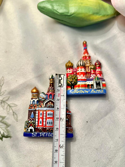 Russia Moscow & St. Petersburg Cathedral Magnet Souvenir Set – 2 Pcs