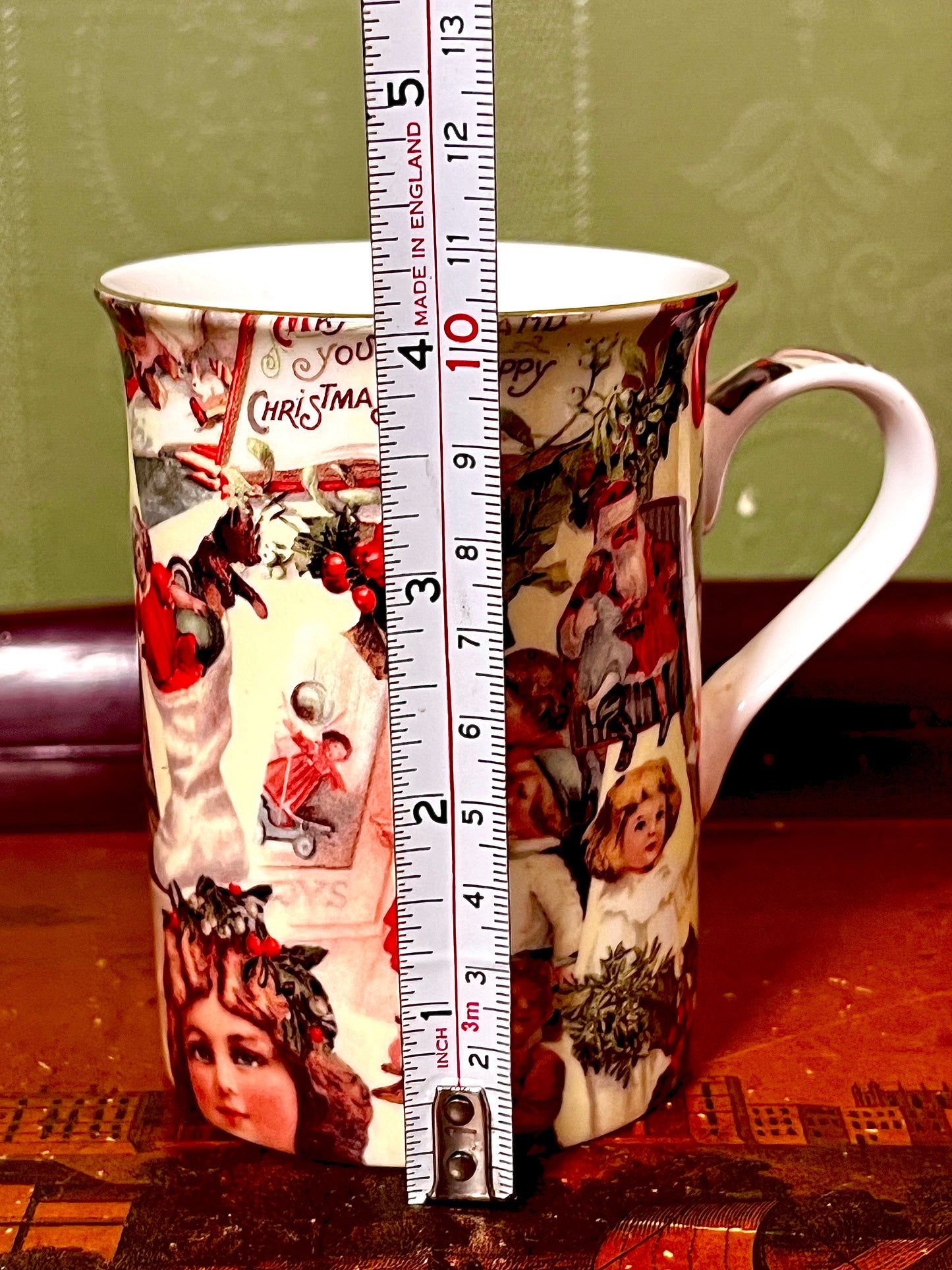 Royal Ashmore Christmas Fayre Bone China Mug Vintage Christmas Design