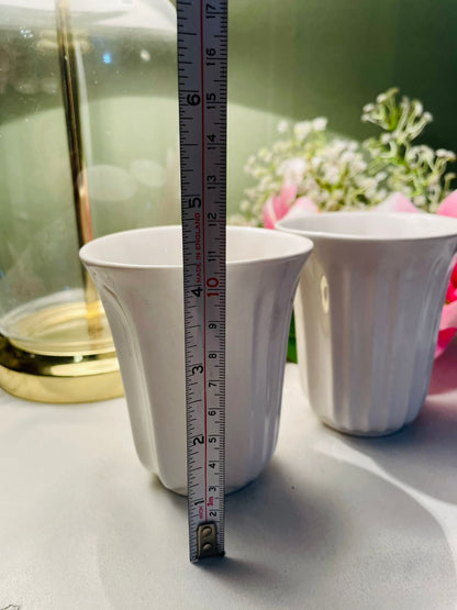 Hotel Chocolat White Ceramic Cups Set of 2 11 cm