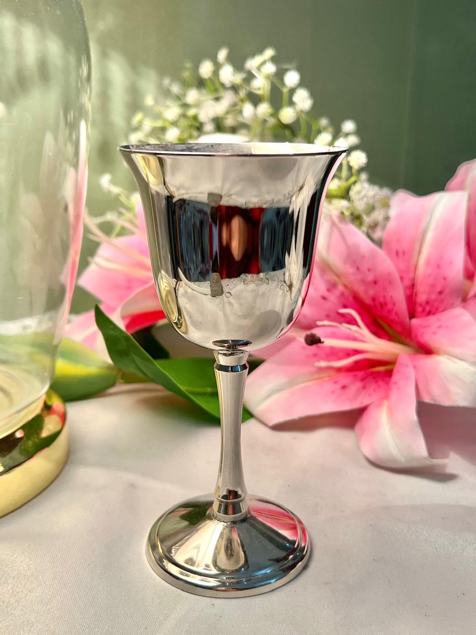 Vintage Silver Metal Goblet Approx. 14cm